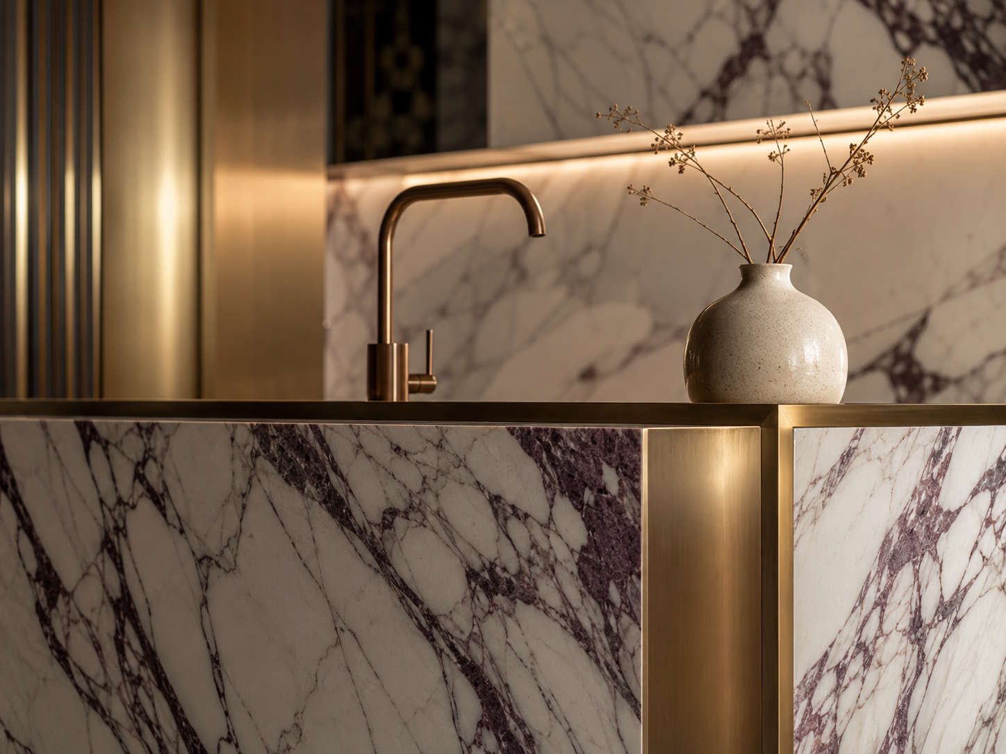 Bespoke luxury interior detailing Calacatta marble